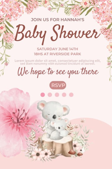 Baby Shower Card Invitation