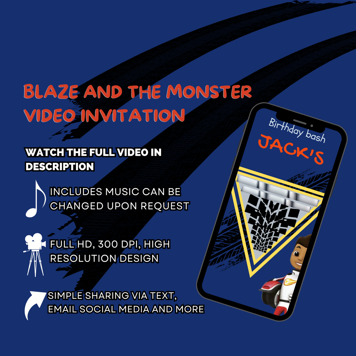 Blaze and the Monster Birthday Video Invitation – Fun Animated Party Digital Invite