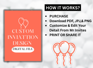 Customize Theme Design Card Invitation - Personalized for Any Party Theme Card invite
