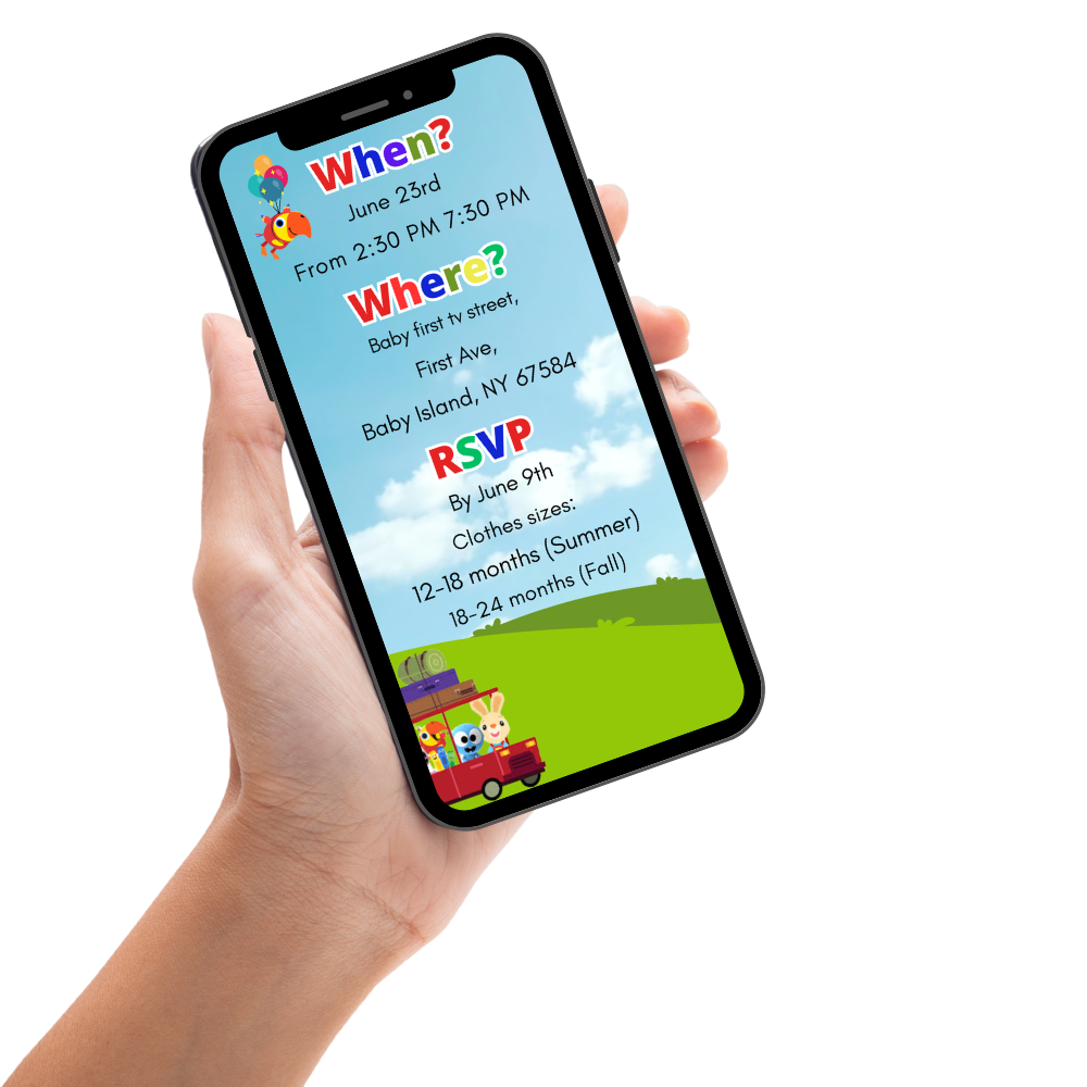 Fun Peek-a-Boo First Birthday Video Invitation – Personalized Digital Invite