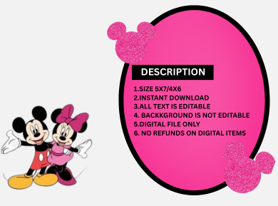 Sparkling Pink &amp; Gold Minnie Mouse Birthday Invitation - Custom Party Card Invitation