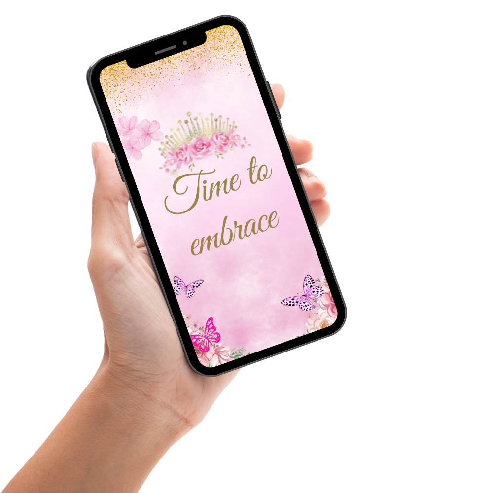 Quinceanera Theme Pastel Pink &amp; Gold Video Invitation - Pastel Pink &amp; Gold Theme Digital Invite