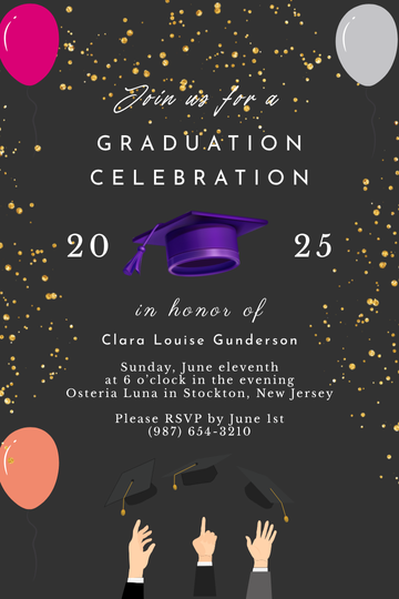 Customized Typography Digital Card Invitation - Custom Theme Party Invitation