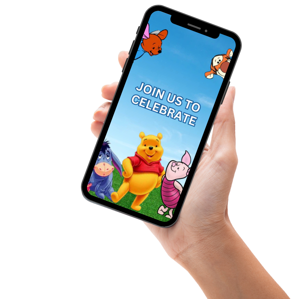 Winnie the Pooh Baby Shower Digital Invitation – Adorable Theme Video Invite