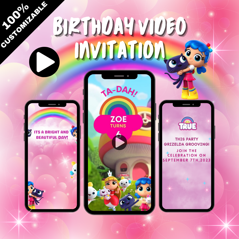 True and the Rainbow Kingdom Birthday Video Invitation – Magical Animated Video Invite