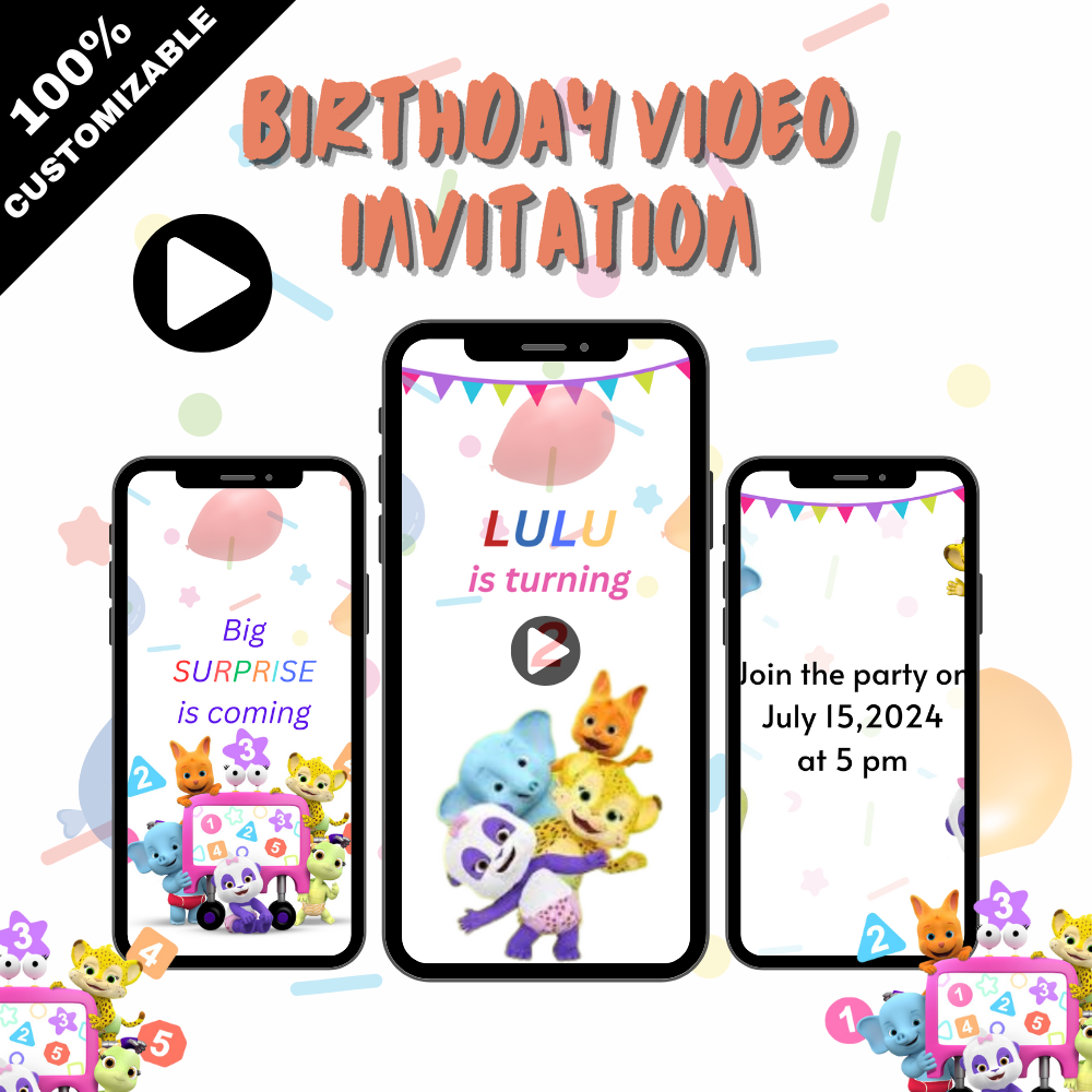 Custom Word Theme Party Video Invitation - Animated Digital Party Theme Invite