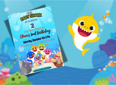 Personalized Baby Shark Digital Birthday Invitation - Fun &amp; Custom Party Digital Invite