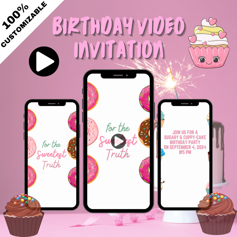 Sweet Sugar Rush Birthday Digital Invitation – Candy Themed Animated Digital Invite