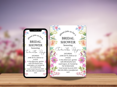 Spring Fairy Blossom Wedding Card Invitation – Enchanting Floral Themed Digital Invite
