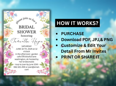 Spring Fairy Blossom Wedding Card Invitation – Enchanting Floral Themed Digital Invite