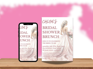 Nearly Mrs Bridal Shower Digital Invitation – Elegant Bridal Shower Card invites