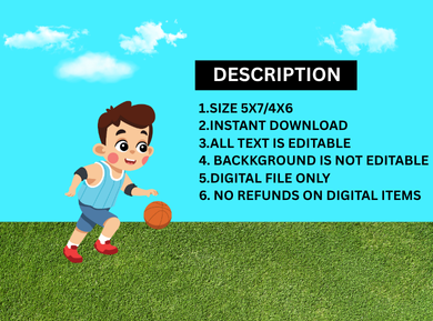 Slam Dunk Birthday Bash Card Invitation - Custom Basketball Party Digital Invitation