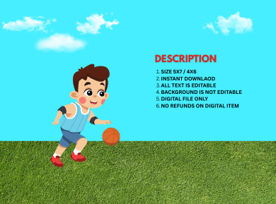 Custom Basketball Digital Birthday Card Invitation - Personalized Theme Party Invites