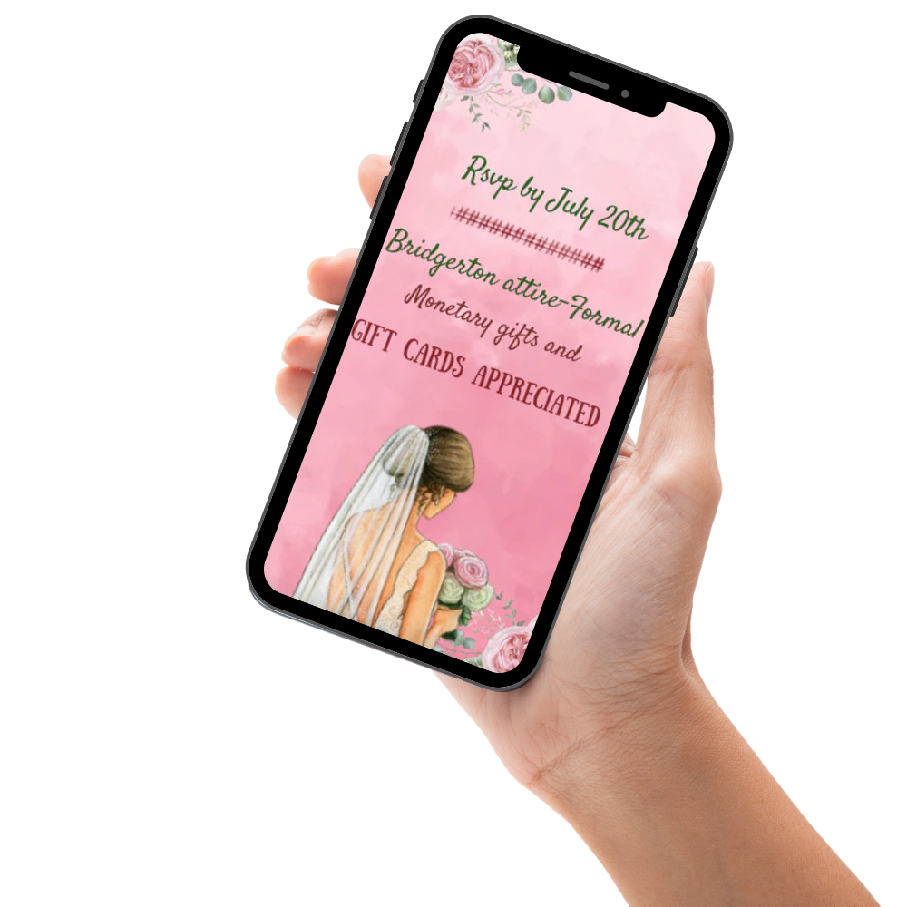 Quinceañera Party Blush Pink Floral Video Invitation – Elegant Theme Digital Invite