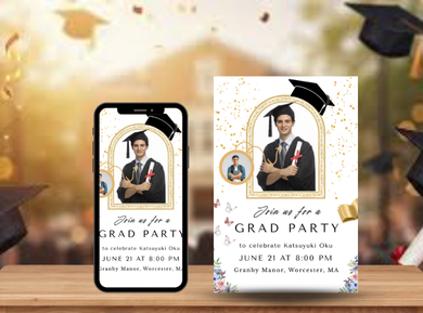 Personalized Theme Sophisticated Digital Card Invitation - Digital Invite for Party Celebration