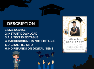 Personalized Theme Sophisticated Digital Card Invitation - Digital Invite for Party Celebration