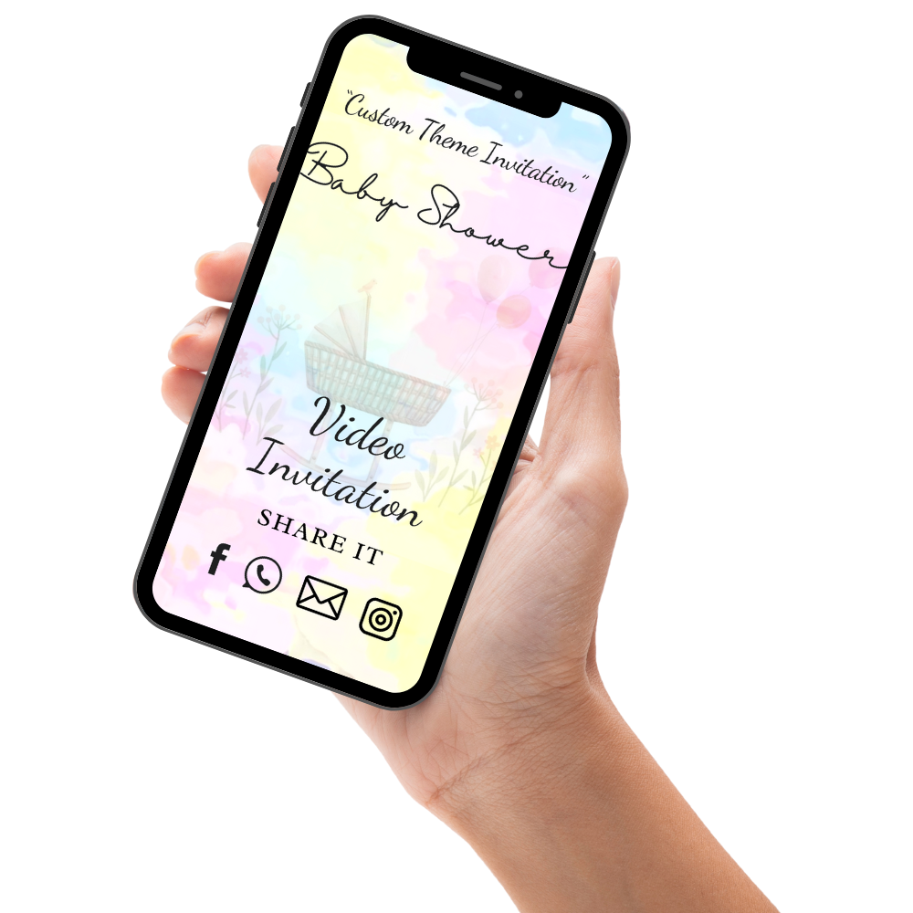 Personalized Baby Shower Invite – Customizable Theme Digital Video