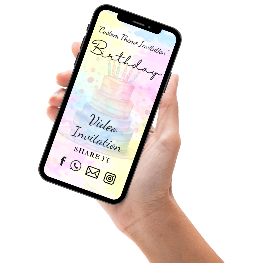 Animated Birthday Party Video Invitation – Custom Theme Digital Invite