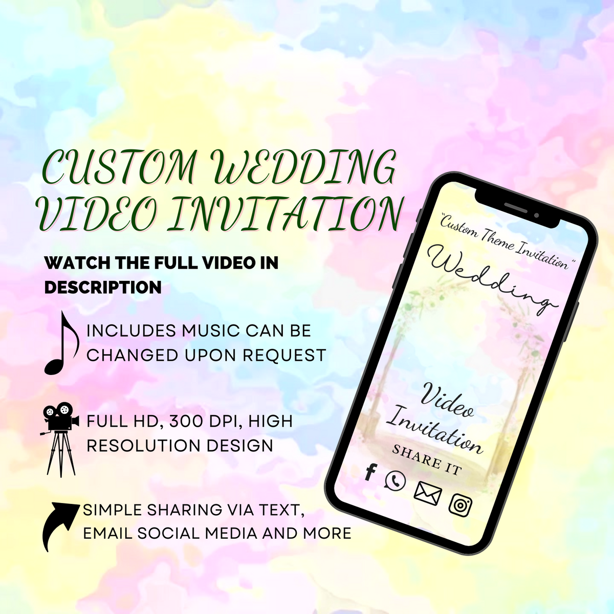 Wedding Theme Video Invitation – Fully Customizable Theme &amp; Design Digital Invite