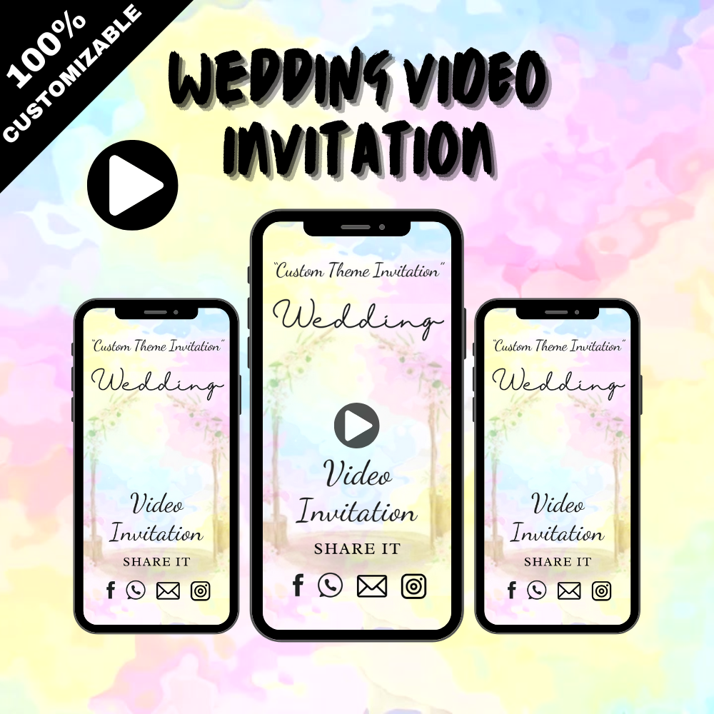 Wedding Theme Video Invitation – Fully Customizable Theme &amp; Design Digital Invite