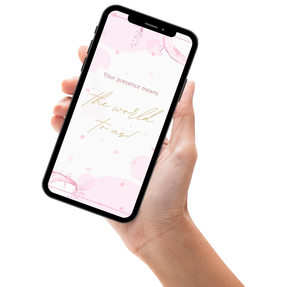 Elegant 1st Birthday Video Invitation – Pink &amp; Gold Princess Theme Digital Invite for Girls