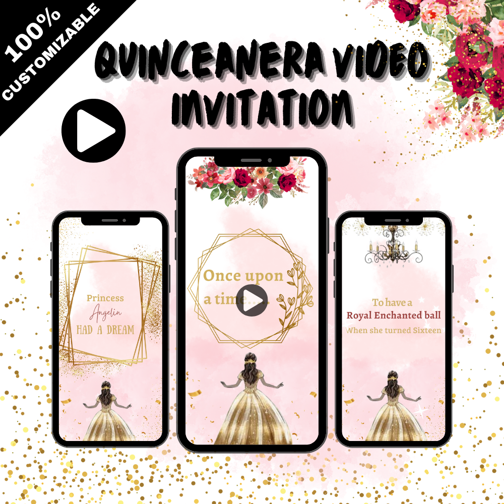 Enchanted Ball Birthday Video Invitation – Magical Princess Party Theme Digital Invites