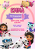 Digital Gabby's Dollhouse Birthday Card Invitation - Customizable & Interactive Digital Invite