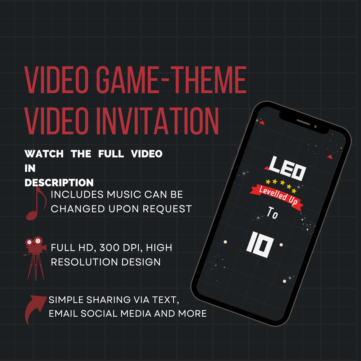 Game Truck Theme Birthday Video Invitation - Kids Birthday Video Invitation