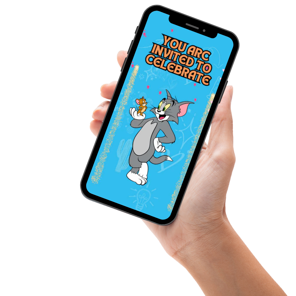 Tom &amp; Jerry Birthday Video Invitation – Classic Cartoon Digital Party Invite