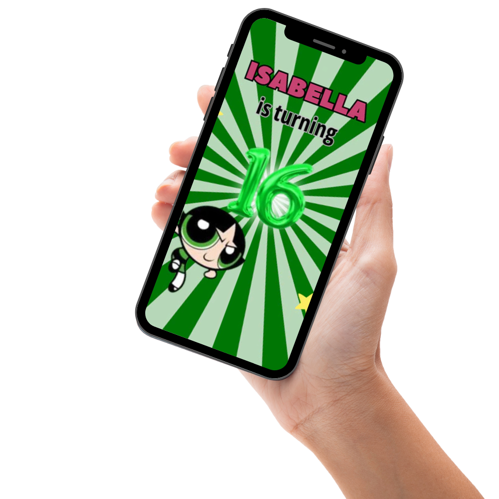 Animated Powerful Girls Birthday Video Invitation - Super Girls Themed Party Video Invite for Kids