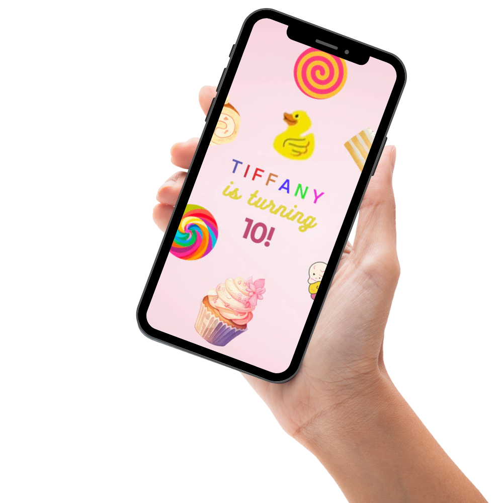 Sweet Sugar Rush Birthday Video Invitation – Sweet &amp; Colorful Animated Party Digital Invite