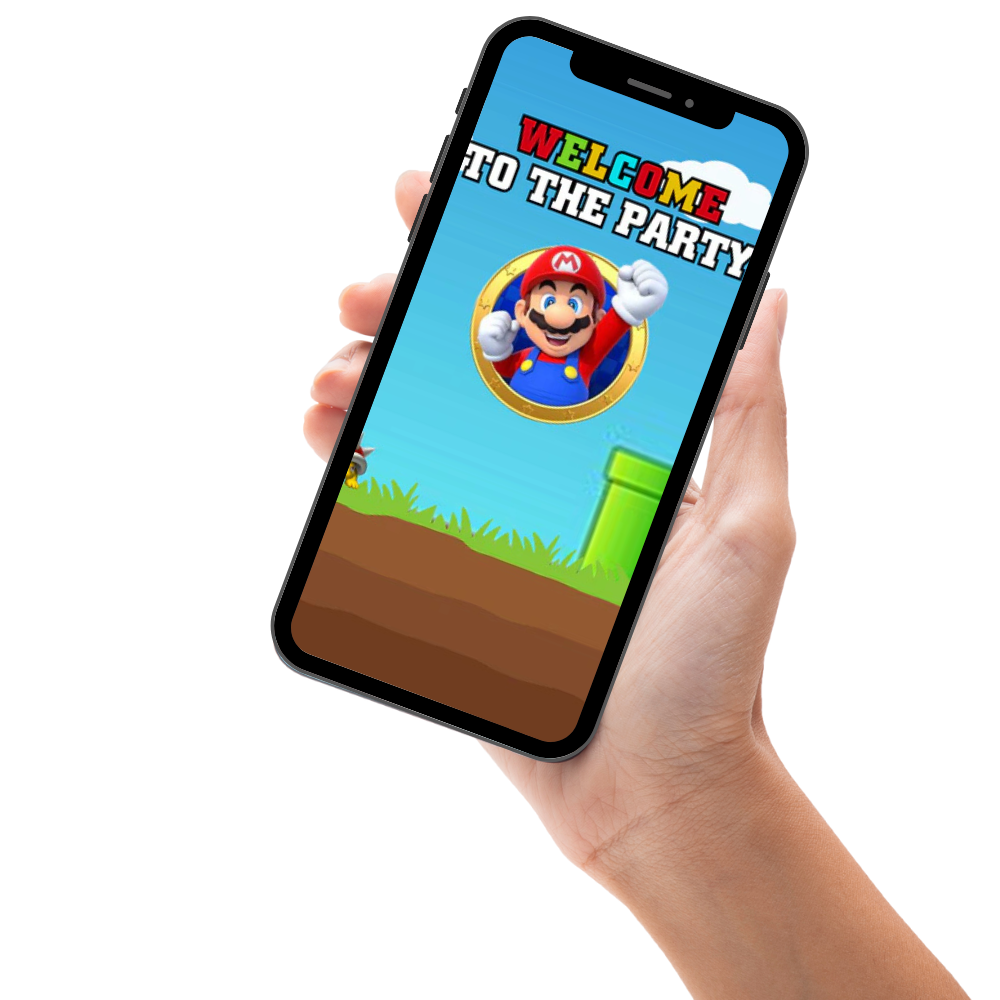 Super Mario Birthday Video Invitation – Animated Super Mario Bros Party Digital Invite