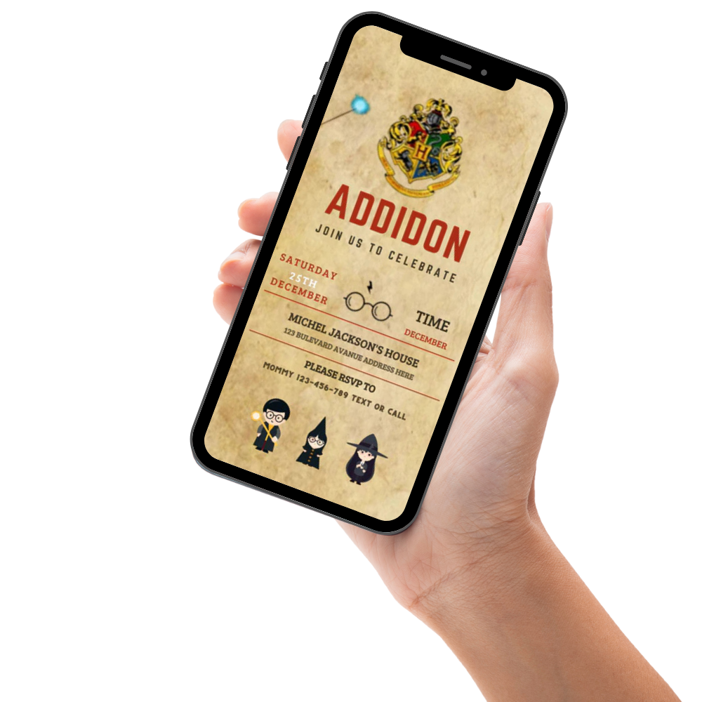 Magical Harry Potter Birthday Video Invitation – Animated Hogwarts Themed Party Digital Invite