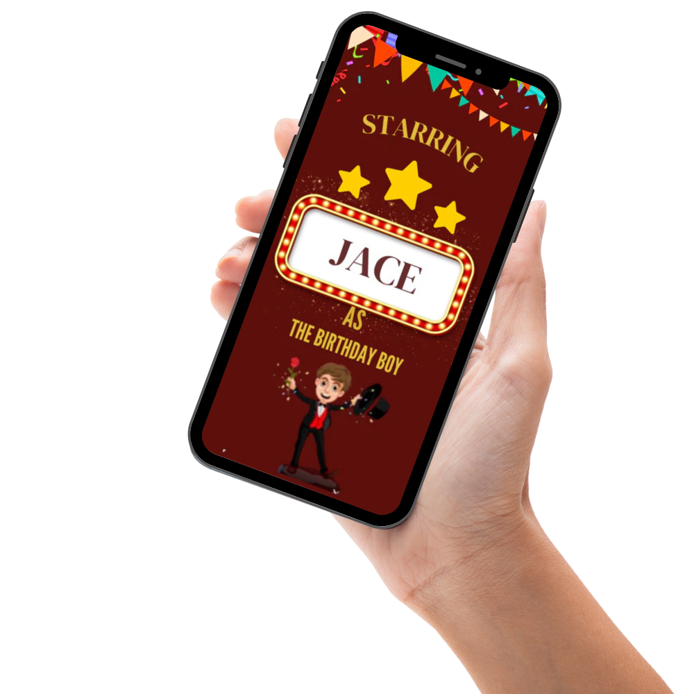 Animated Circus Birthday Video Invitation – Custom Circus Themed Party Digital Invite for Kids