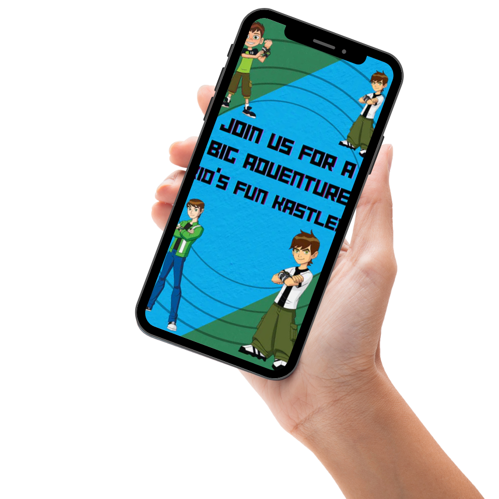 Ben 10 Birthday Party Video Invitation – Animated Ben 10 Themed Party Digital Invite for Kids