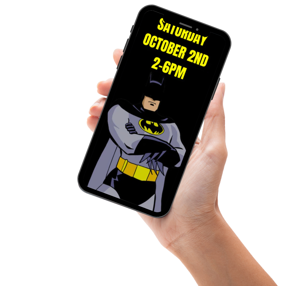 Batman Theme Birthday Video Invitation – Animated Superhero Party Digital Invite for Kids