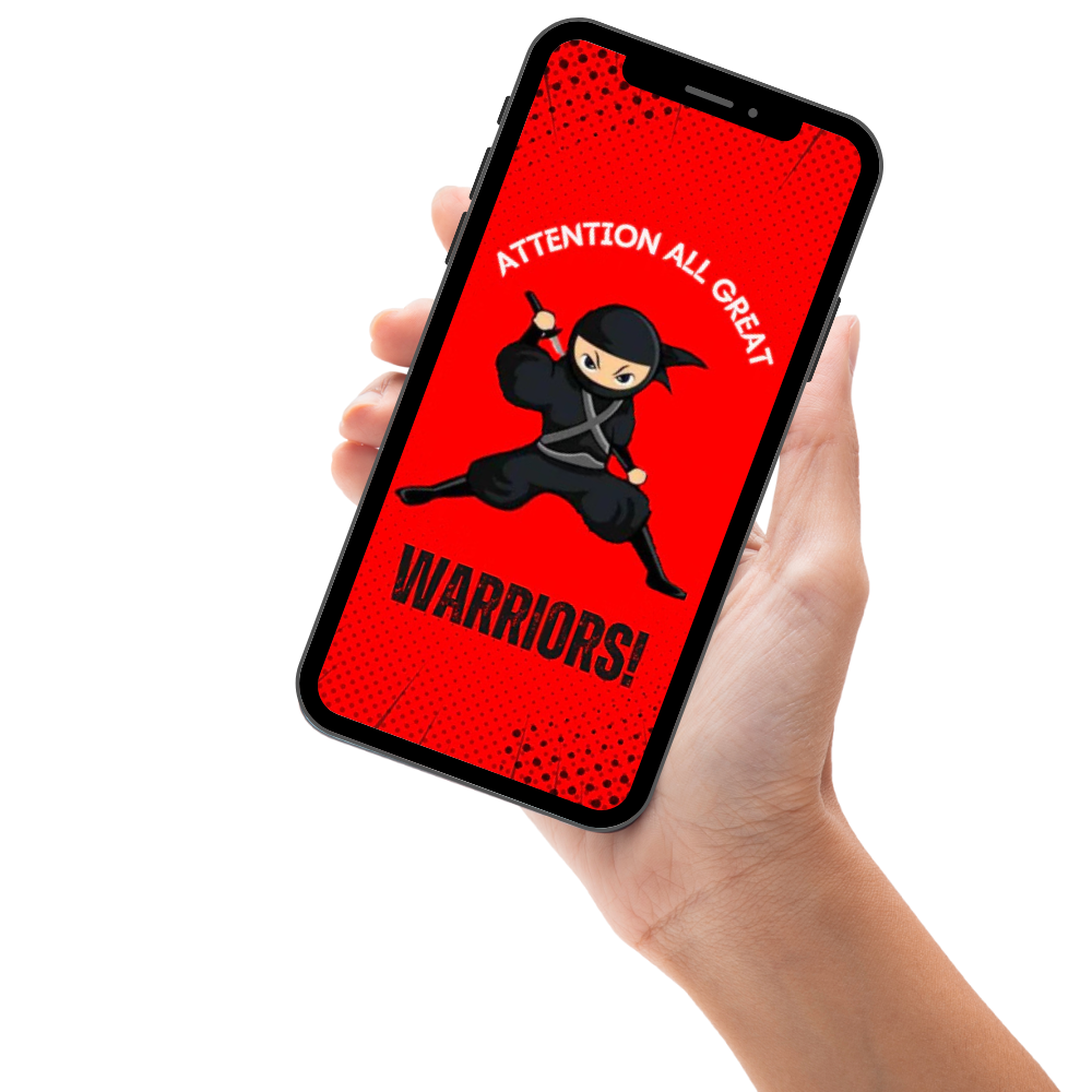 American Ninja Boy Birthday Video Invitation – Ninja Themed Party Digital Invite for Kids