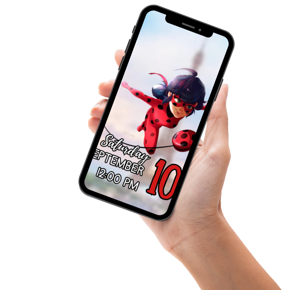 Miraculous Ladybug &amp; Cat Noir Birthday Video Invitation – Animated Digital Party Invite for Kids