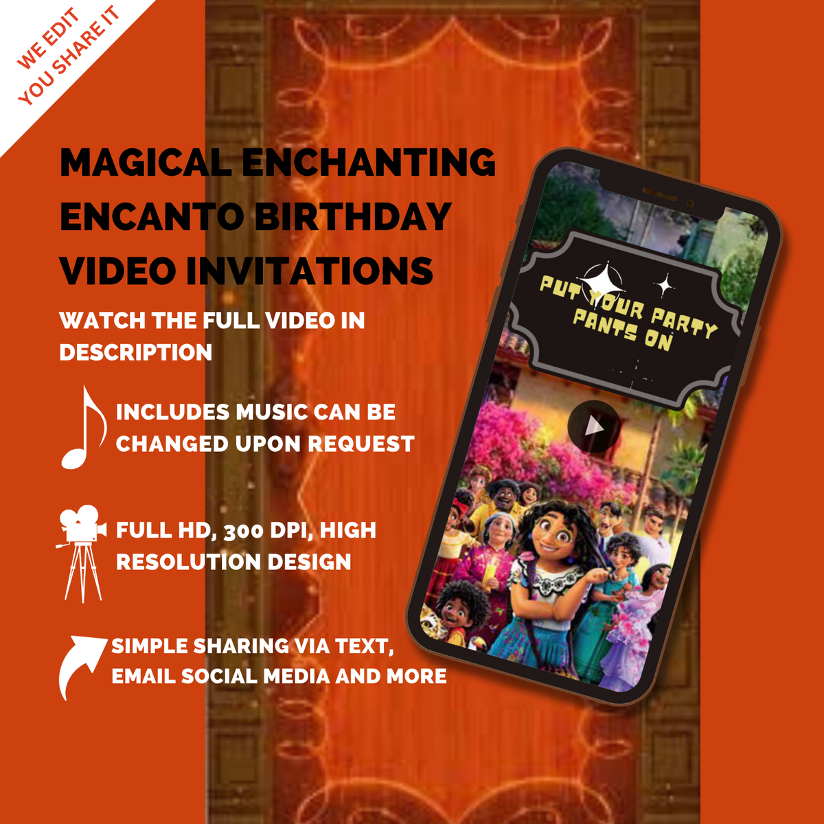 Magical Encanto Birthday Video Invitation - Custom Theme Birthday Digital Invite