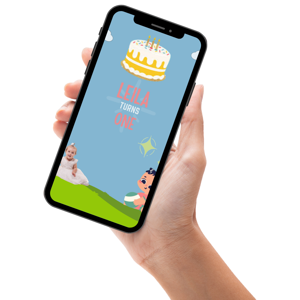 Yabba Dabba Kids Birthday Video Invitation – Animated Theme Digital Invite