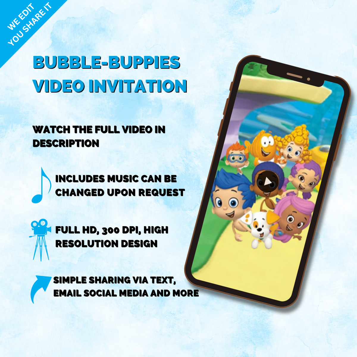 Animated Bubble Guppies Birthday Invitation – Cute &amp; Colorful Digital Party Video Invite