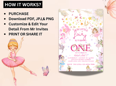 Fairy-Themed Digital Birthday Card Invitation - Sparkling &amp; Interactive Fun Digital Invite