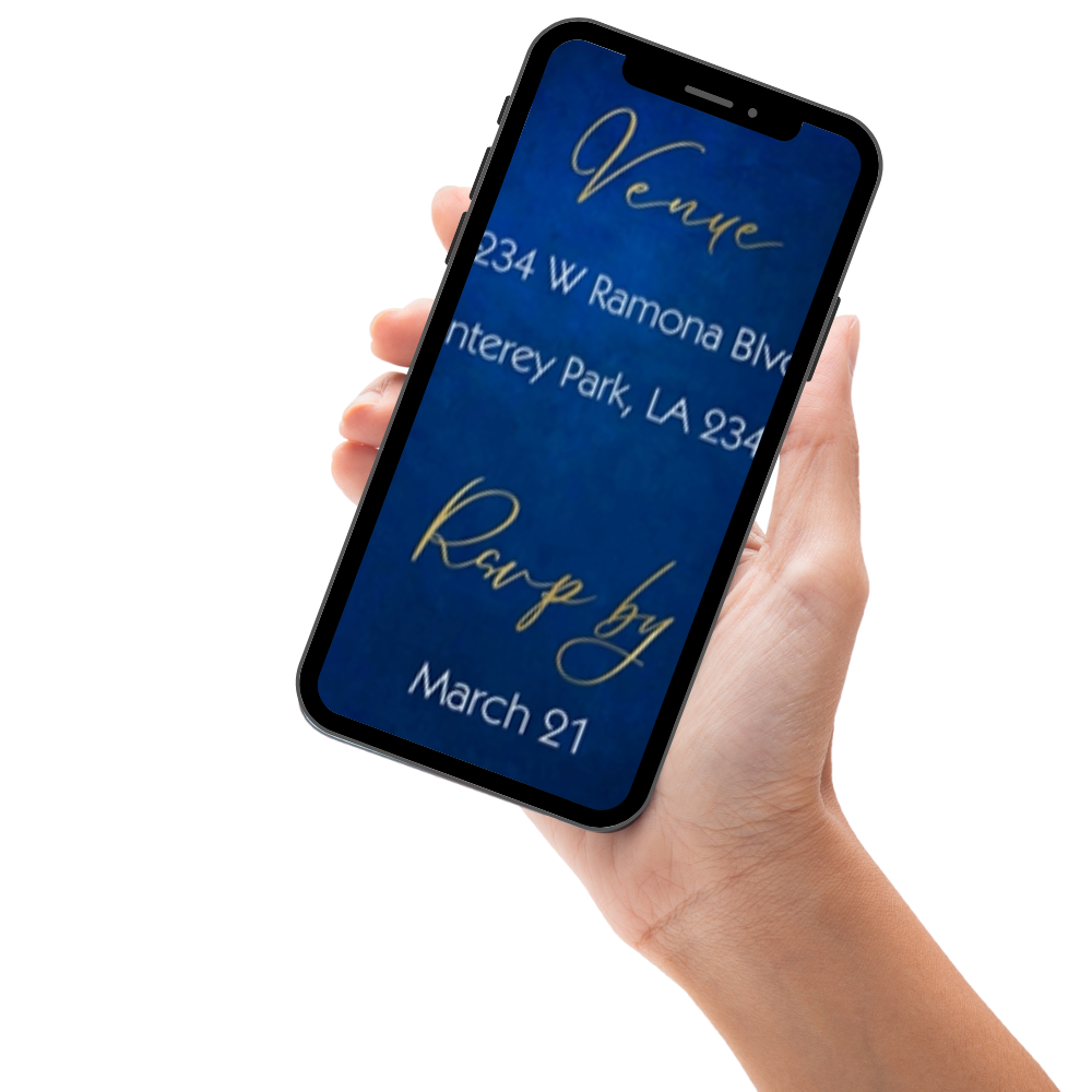 Royal Blue &amp; Burgundy Floral Quinceañera Video Invitation - Elegant Quince Años Digital Invite