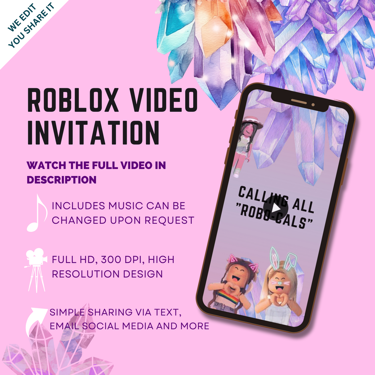 Roblox Theme Birthday Video Invitation – Animated Digital Party Invite for Kids