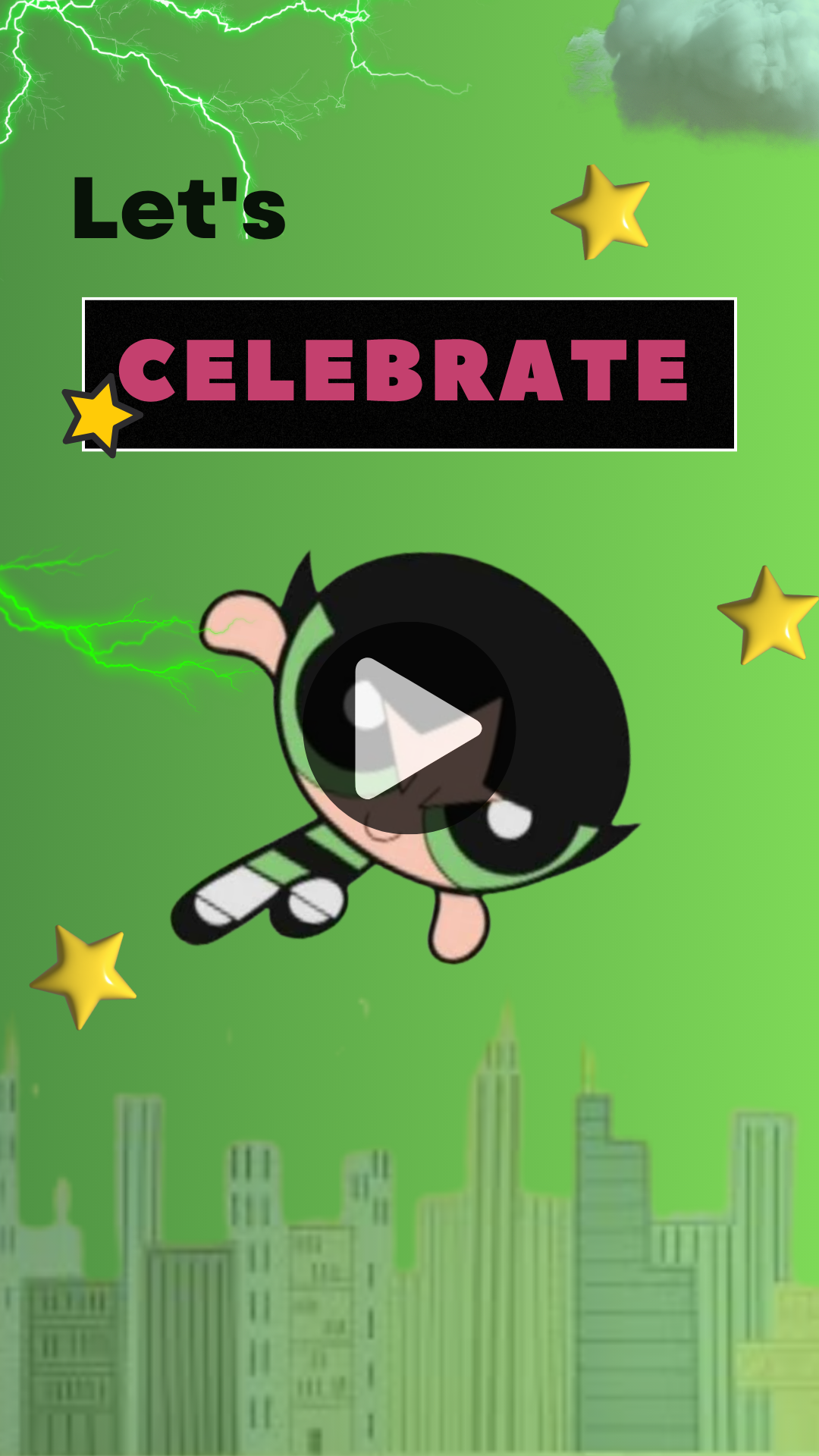 Animated Powerful Girls Birthday Video Invitation - Super Girls Themed Party Video Invite for Kids