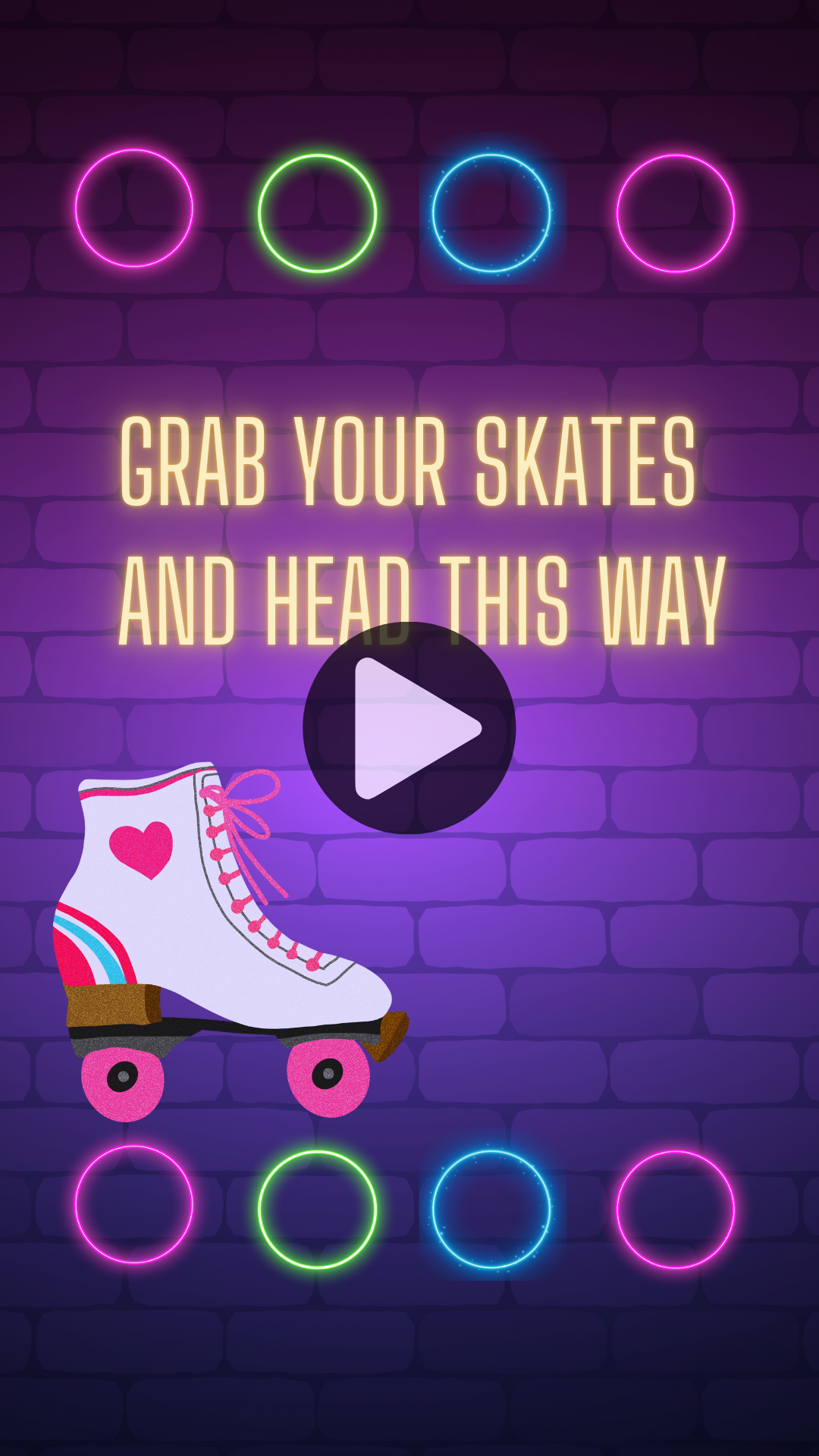 Glow in the Dark Skating Birthday Video Invitation - Digital Party Invite for Kids