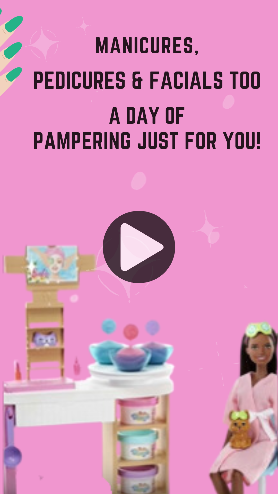 Sparkling Barbie Spa Birthday Video Invitation – Glam Barbie Themed Digital Party Digital Invite
