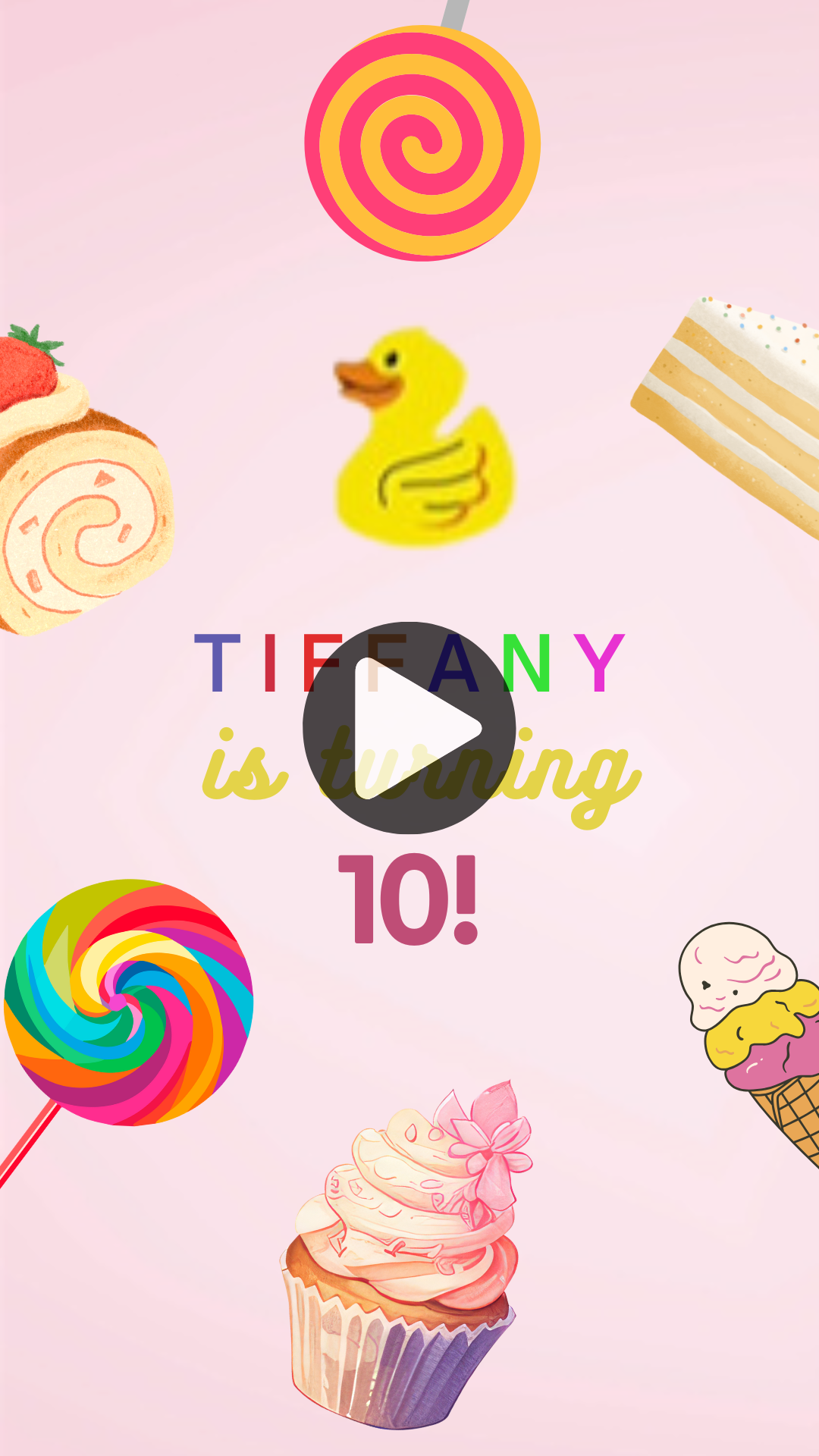 Sweet Sugar Rush Birthday Video Invitation – Sweet & Colorful Animated Party Digital Invite