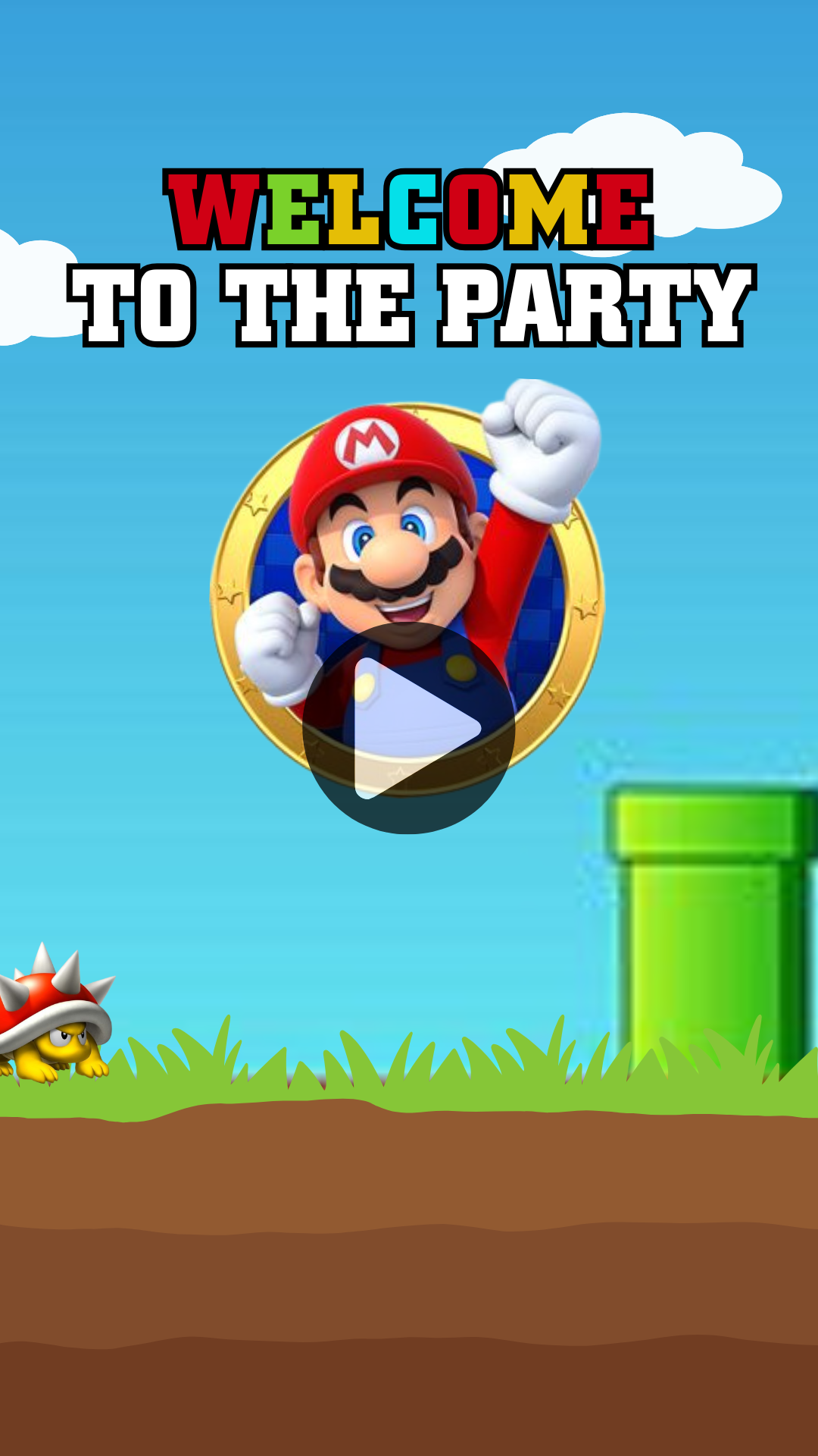 Super Mario Birthday Video Invitation – Animated Super Mario Bros Party Digital Invite