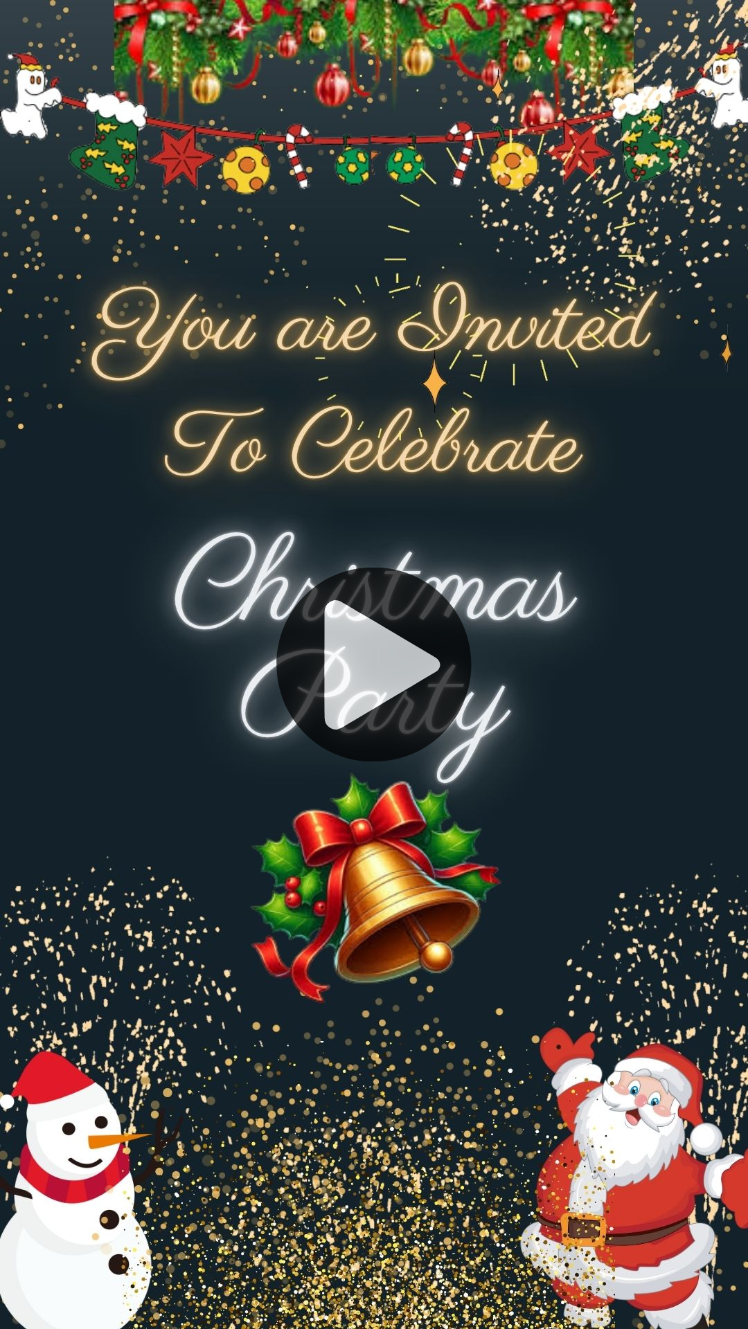 Christmas Celebration Digital Video Invitations – Festive Party Invites